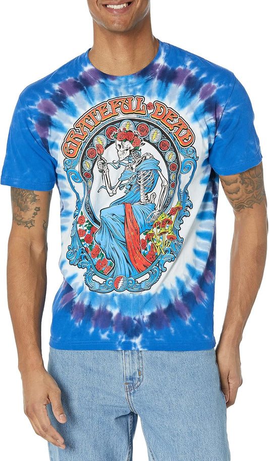 Liquid Blue Unisex-Adult Plus Size Grateful Dead Vintage Bertha Tie Dye Short Sleeve Tee
