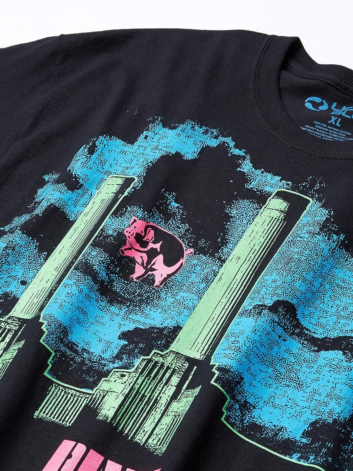 Liquid Blue Unisex-Adult Standard Pink Floyd Animals Blacklight Vintage Print