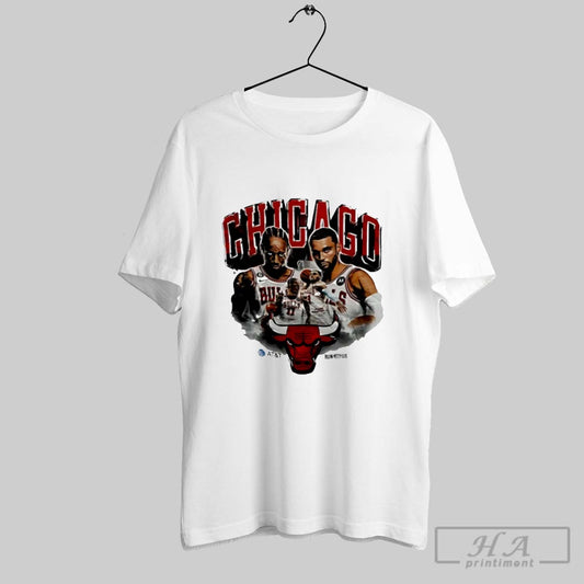 Chicago Bulls Run With Us Demar Derozan Zach Lavine Mens Vintage Shirt