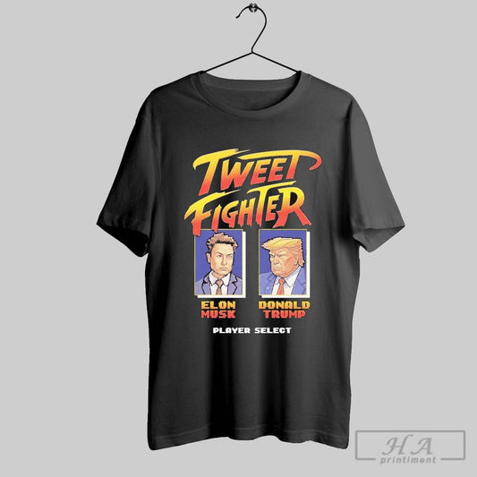 Elon Musk Vs Donald Trump Tweet Fighter Player Select T Shirts