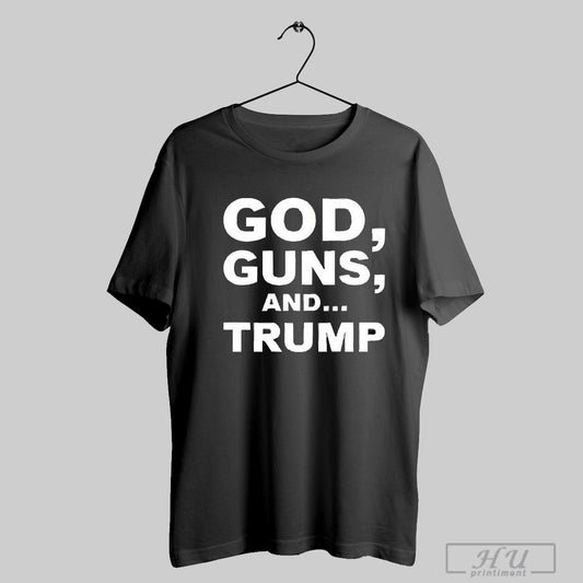 Funny Maga Voice God Guns And Trump 2025 T Shirt