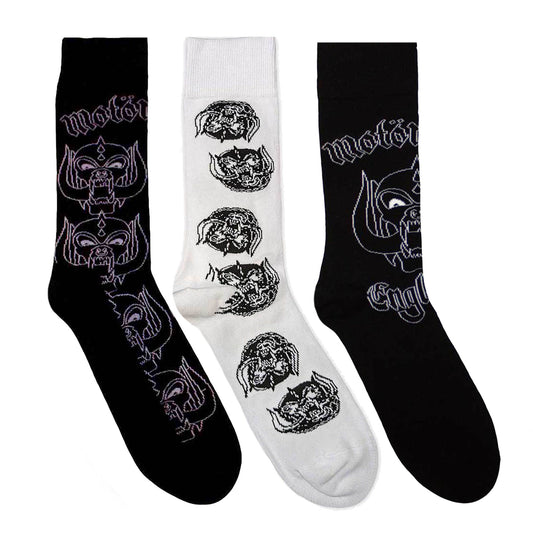 Motorhead Socks 3 Pack - Adult UK 7-11 (EU 41-46, US 8-12) Style001