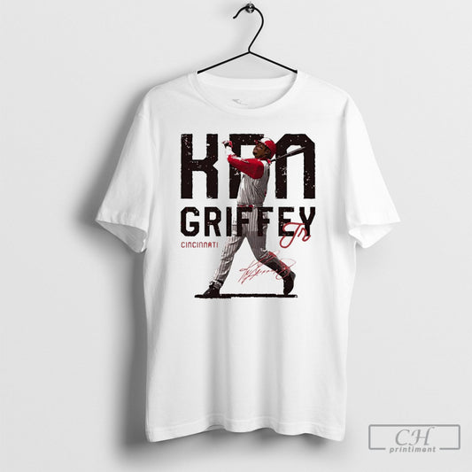 Ken Griffey Jr Cincinnati Reds Mlb Baseball Distressed Signature Vintage Shirts