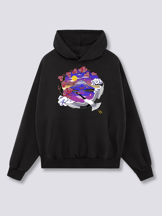 Mount Fuji Crane Hoodie