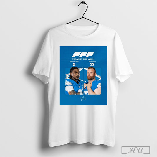 Nfl Detroit Lions Pff Team Of The Week Jameson Williams Frank Ragnow Signatures Poster T Shirt Sweatshirt Cutom Poster Coffee Mugs Ornaments