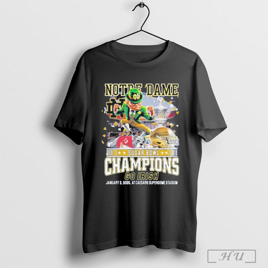 Notre Dame Irish Figthitng Sugar Bowl Champions Go Irish 2025 Limited Edition T Shirt