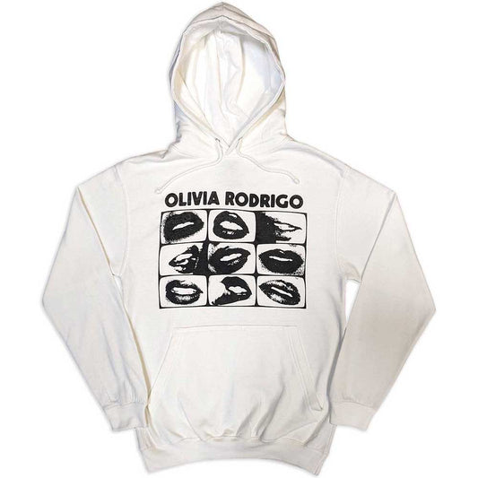 Olivia Rodrigo | Official Band Hoodie | Threshold Lips Grid White