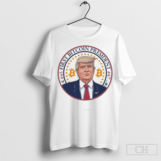 Official First Bitcoin President Donald Trump 45 47 Cutom Poster Coffee Mugs Ornaments