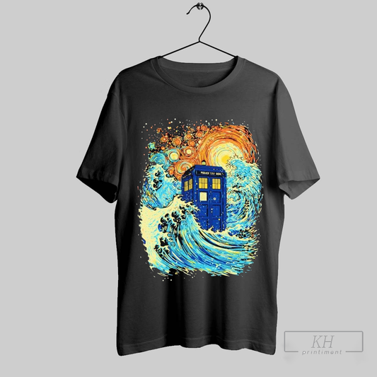 Official Great Kanagawa Wave And The Tardis Shirt T Shirt Sweatshirt Cutom Poster Coffee Mugs Ornaments