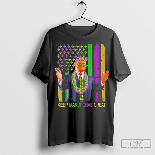 Official Keep Mardi Gras Great Funny Trump Mardi Gras 2025 Flag Shirt