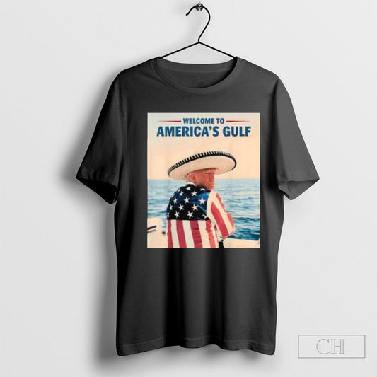 Official President Trump Americas Gulf Mexico Sombrero American Flag Shirt