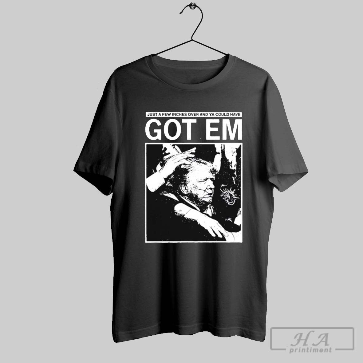 Official Tommy Wilson Trump Just A Few Inches Over And Ya Could Have Got Em T Shirt