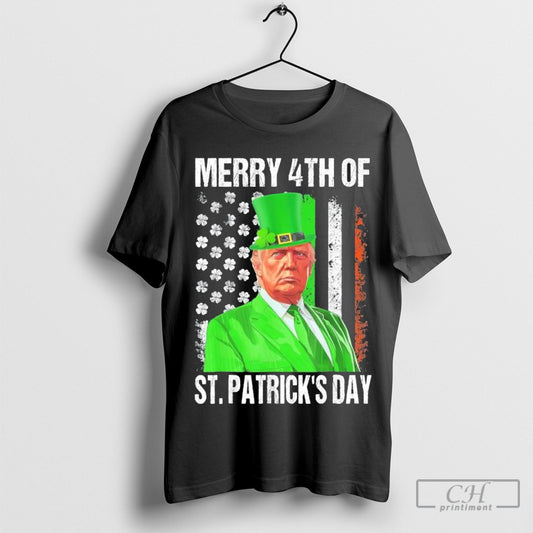 Official Trump Leprechaun Hat Merry 4th Of St Patricks Day 2025 Shirt