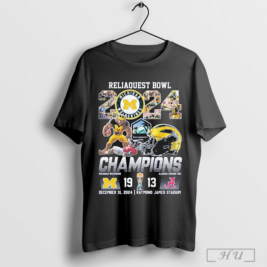 Reliaquest Bowl Michigan Wolverines 2024 Champions Limited Edition T Shirt