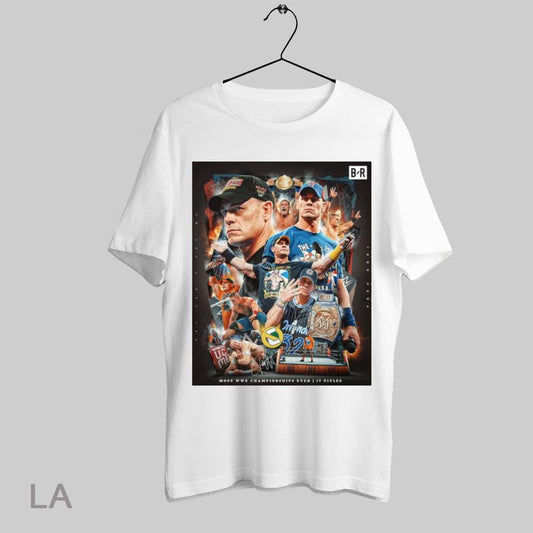 Top John Cena Defeat Cody Rhodes Wrestlemania 41 Most Wwe Championships Ever 17 Titles Signature T Shirt Sweatshirt Hoodie Shirt