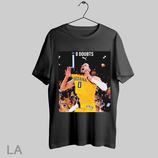 Top Tyrese Haliburton Returning To The Eastern Conference Finals 2025 0 Doubts Nba Puma Celebrates T Shirt Sweatshirt Hoodie Shirt