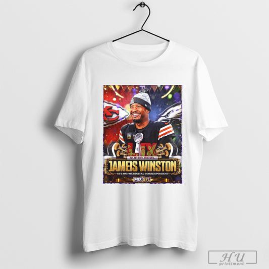 Trendy Poster Super Bowl Lix New Orleans Jameis Winston Nfl On Fox Digital Correspondent T Shirt