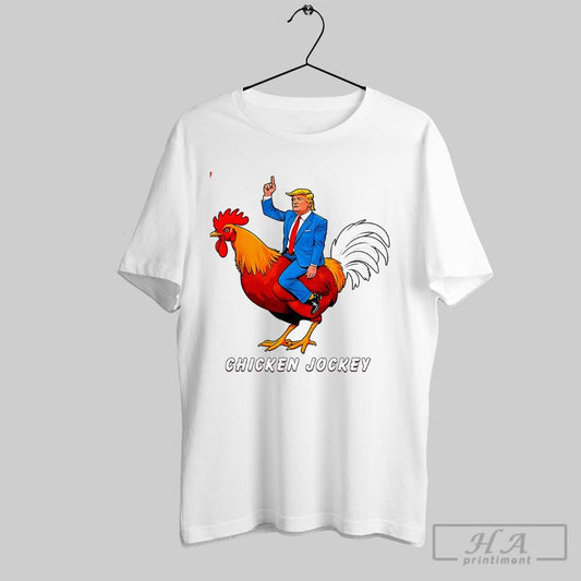 Trump Chicken Jockey Trump Riding Rooster Cartoon Shirt