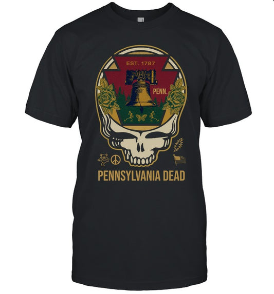 Grateful Dead Pennsylvania United States Black T-Shirt