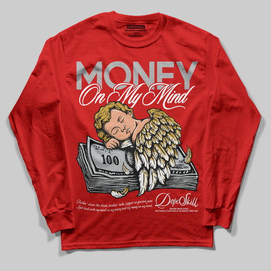 Bred Velvet 11s DopeSkill Red Long Sleeve T-Shirt MOMM Graphic Style001