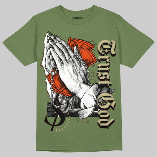 Olive Collection DopeSkill Olive T-shirt Trust God Graphic
