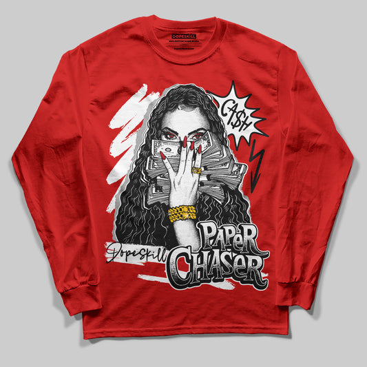 Bred Velvet 11s DopeSkill Red Long Sleeve T-Shirt NPC Graphic Style001