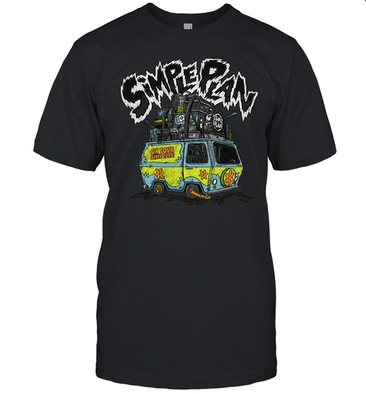 Simple Plan Band In Van Tour Black T-shirt