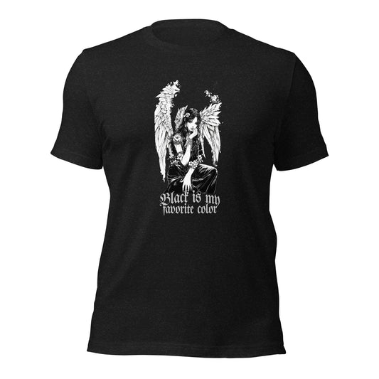 Black is my Favorite Color Gothic Angel T-shirt
