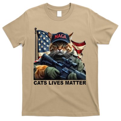 Cats Lives Matter Funny Trump 2024 Cat Maga Gift T-Shirt