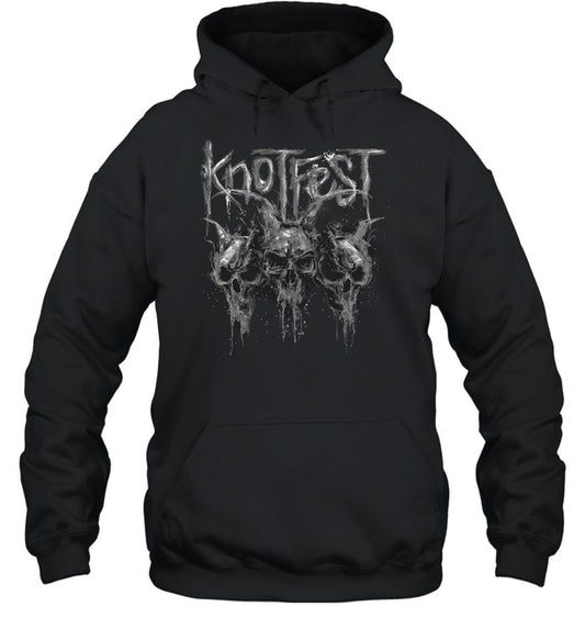 Knotfest Grey Demon Drip Skulls Unisex Hoodie