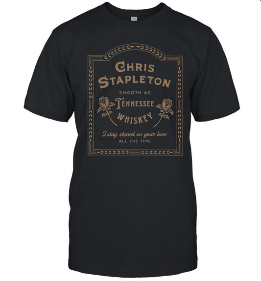 Chris Stapleton Whiskey Lyric Black T Shirt