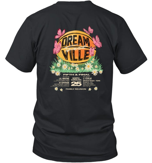 Dreamville Fest 25 Basketball Lineup Black T Shirt