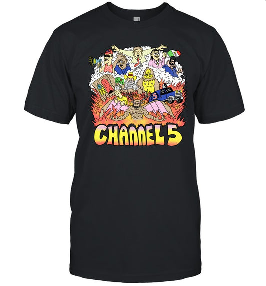 Channel 5 Characters Black T Shirt