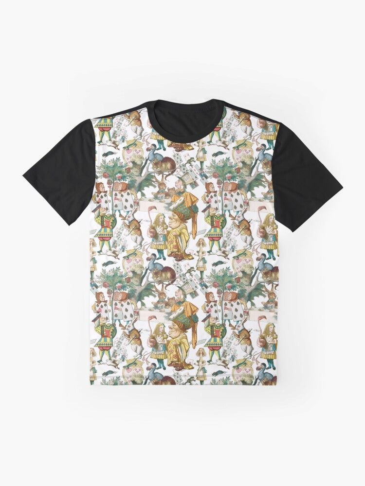 Vintage Alice in Wonderland Repeating Pattern Graphic T-Shirt