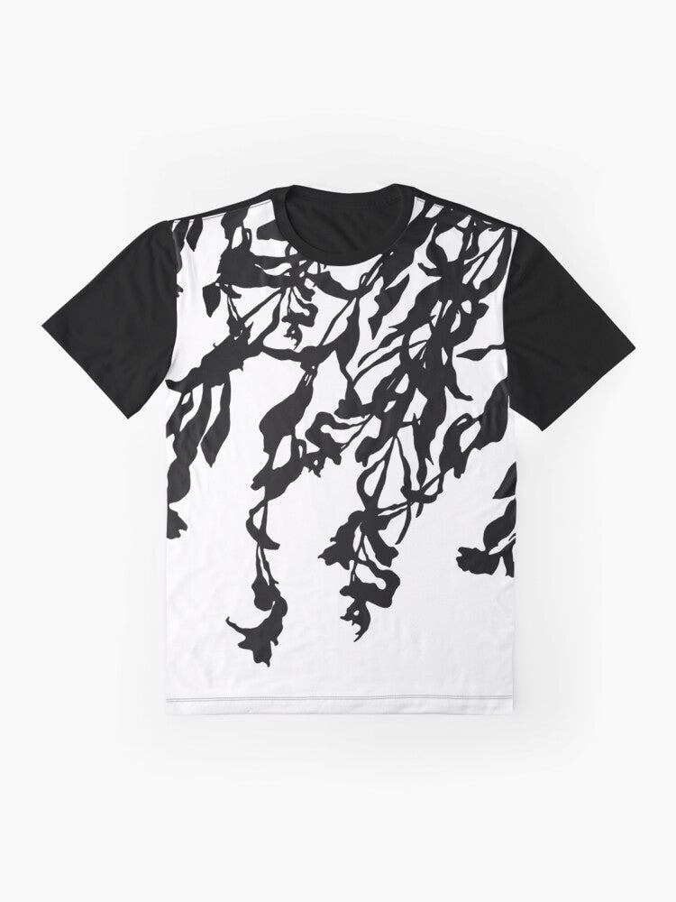 Black Leaves on White Graphic T-Shirt