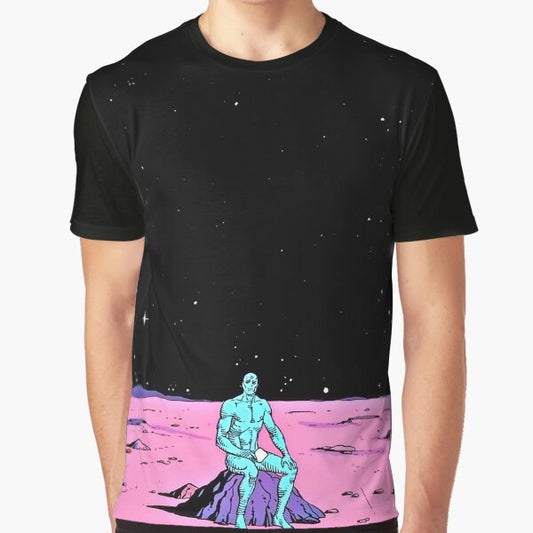 (Fixed) Dr. Manhattan sitting on mars (comic) Graphic T-Shirt