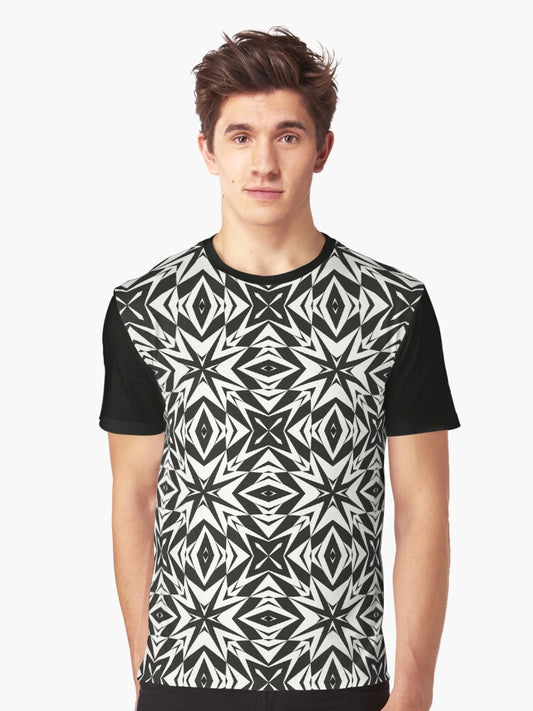 Black and White Geometric Pattern No.25 Graphic T-Shirt