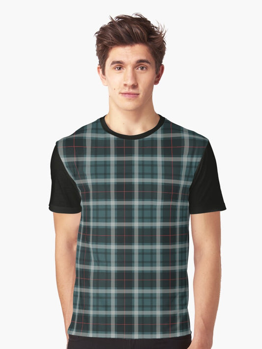 Blue And Black Tartan Plaid Graphic T-Shirt