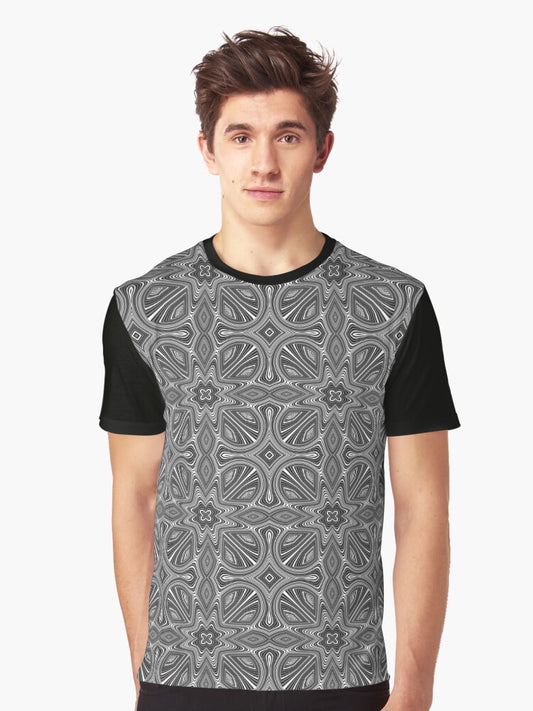 Black and white pattern Graphic T-Shirt Style002