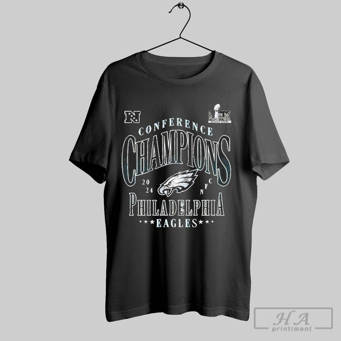 Hiladelphia Eagles Win Washington Commanders 2024 Super Bowl Lix Conference Champions Rt Side Draw Vintage T Shirt