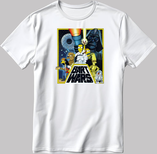 The Simpsons, Simpson drawing Short Sleeve White-Black Men's / Women's T Shirt L353