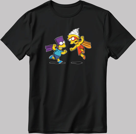 The Simpsons, Simpson drawing Short Sleeve White-Black Men's / Women's T Shirt L368