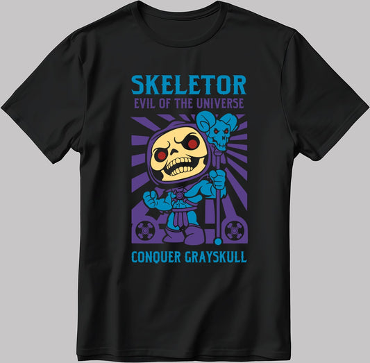 Skeletor Evil Of The Universe Grayskull Short Sleeve White-Black Men's / Women's T Shirt U222