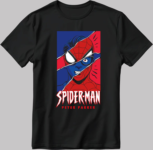 Peter Parker Spider Man Poster Short Sleeve White-Black Men's / Women's T Shirt U143