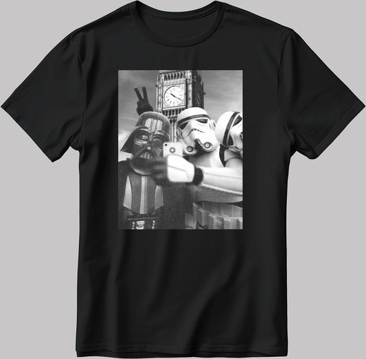 Star Wars Selfie Short Sleeve White-Black Men's / Women's T Shirt K615