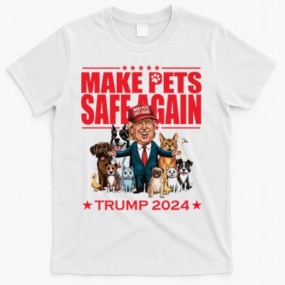 Make Pets Safe Again Trump 2024 Funny Cartoon T-Shirt