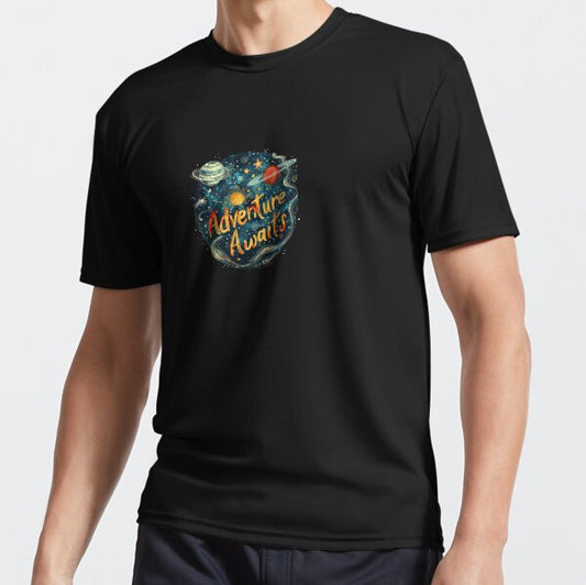 Celestial Adventure Awaits Whimsical Cosmos Active T Shirt