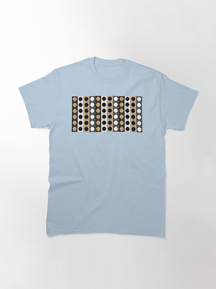 Black White And Beige Dots Pattern Classic T-Shirt