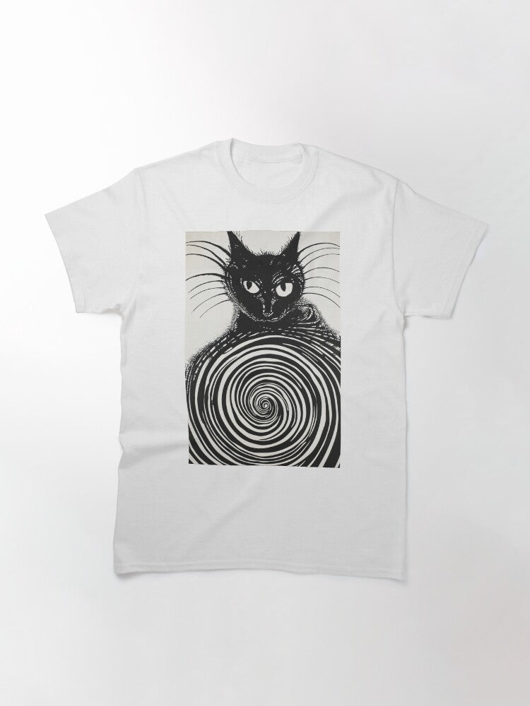 Black Cat by the Spiral: Abstract Expression Classic T-Shirt Style006