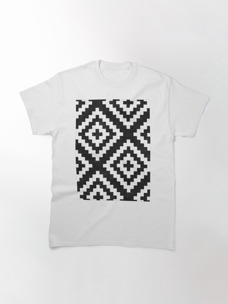 Urban Tribal Pattern No.17 - Aztec - Black and White Concrete Classic T-Shirt